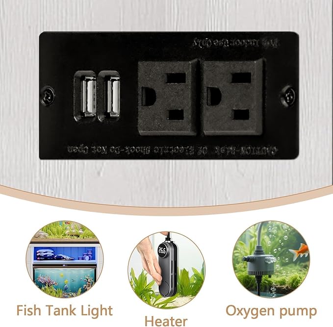 75 Gallon Fish Tank Stand with LED Light & Power Outlets, 55-75 Gallon Aquarium Stand with 2 Drawers & 2 Barn Doors, 52" L x 20" W Cabinet for 2 Fish Tank Accessories Storage, Turtle Tank, White-PurrikoPets