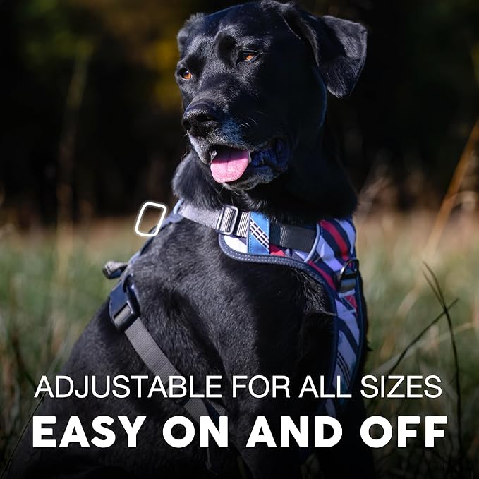 Embark Adventure Dog Harness, Reflective Trim No Pull Dog Harness Medium Sized Dogs - Military Grade Nylon, Front Clip with Gel Lined Handle.-PurrikoPets