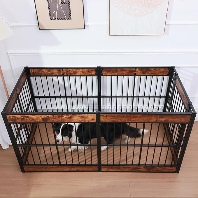 Dog Playpen, 35.4" Height Dog Pen Indoor, Heavy Duty, Safe and Sturdy, Furniture Style Puppy Pen-PurrikoPets