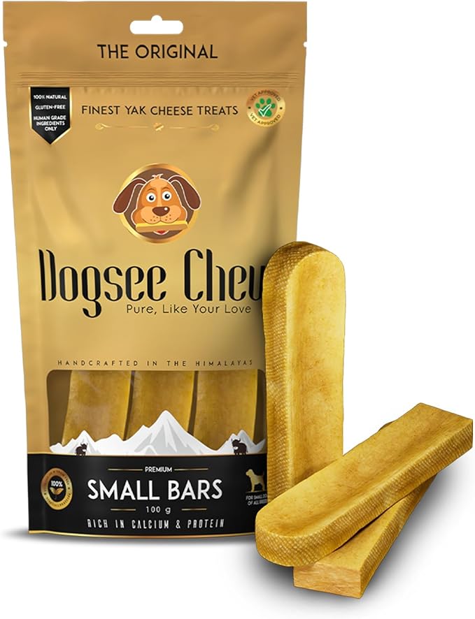Dogsee Original Himalayan Yak Cheese Dog Chews (Small - 3 Bars) | Fights Plaque and Tartar| Yak Chews for Small Dogs | Rawhide Free | Easily Digestible Dog Treats-PurrikoPets