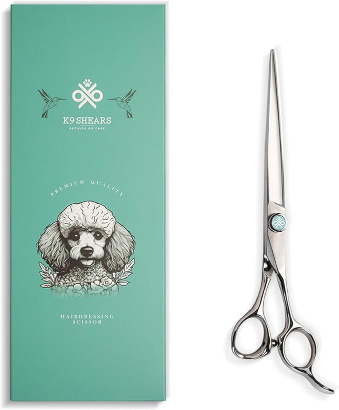 7" Dog Grooming Scissors – Handcrafted, Ergonomic, VG10 Stainless Steel for Sharper, Tougher, Better Edge Retention, Lightweight Shears with 3D Convex Blade for Dogs and Cats-PurrikoPets