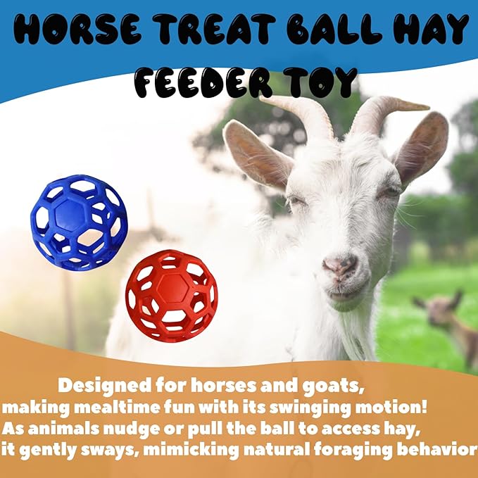 2 Pcs Novelty Hay Ball for Horses to Play with and Relieve Stress, Bright Color Hay Balls for Goats to Avoid Boredom-PurrikoPets
