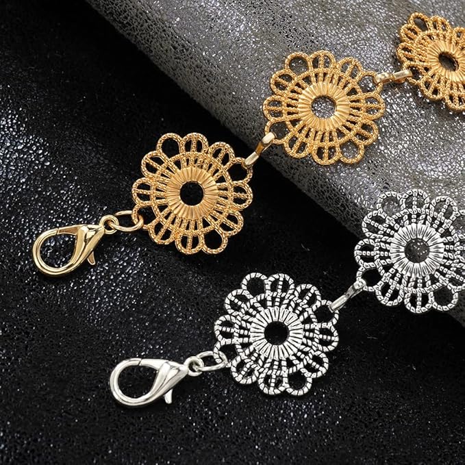 Small Flower Metal Belt Chain - Adjustable Waist Chain for Women's Dresses