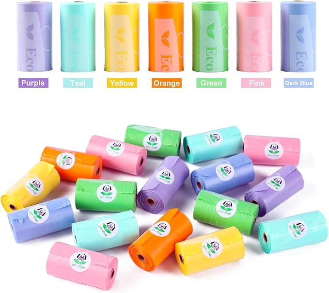 ECO-CLEAN 360 Count Dog Poop Bags with Dispenser, Leak-Proof, Unscented, 0.2 Ltr Capacity, Indoor/Outdoor Use-PurrikoPets