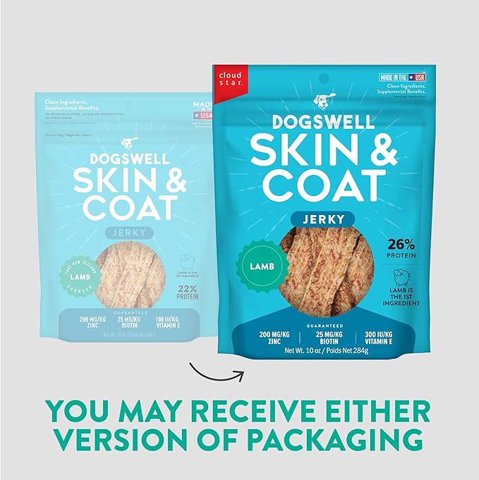 Dogswell Skin & Coat Jerky Dog Treats, Lamb, 10 oz. Bag-PurrikoPets