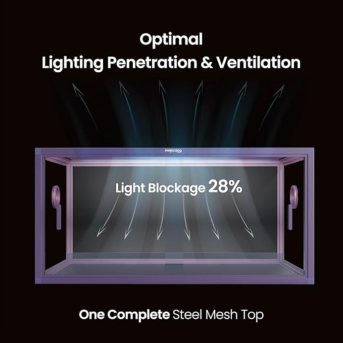 50 Gallon Bearded Dragon Tank, Reptile Enclosure for Easy Maintenance, Front Opening Reptile Tank with Top Screen Ventilation & Glass Sliding Door 36''x18''x18''-PurrikoPets
