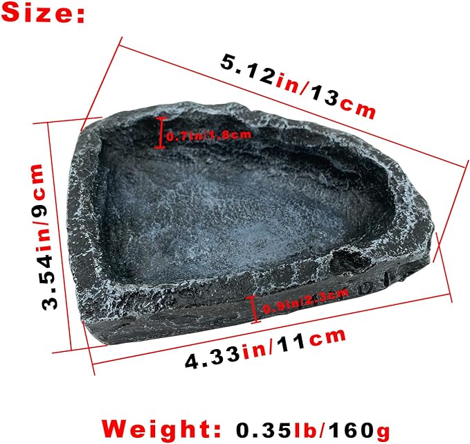 2 Pack Reptile Feeding Dish Corner Bowl, Reptile Water Dish Food Bowl Feeding Terrarium Bowls for Bearded Dragon Lizard Frog Gecko Tortoise Hermit Crab-PurrikoPets