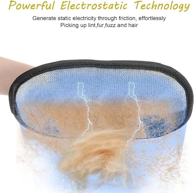 2Pcs Pet Hair Removal Gloves, Reusable Pet Cat Dog Hair Removal Grooming Gloves, Electrostatic Cat Grooming Glovee for Hairs Removals, for Couch, Furniture, Carpet, Car Seat-PurrikoPets