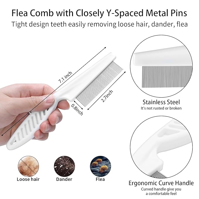 3 PCS Dog Grooming Brush Kit – Self Cleaning Slicker Brush for Shedding Short & Long Haired Dogs & Cats. Removes Loose Fur, Undercoat, Mats, Tangles for Small, Medium & Large Pets. Purple-PurrikoPets