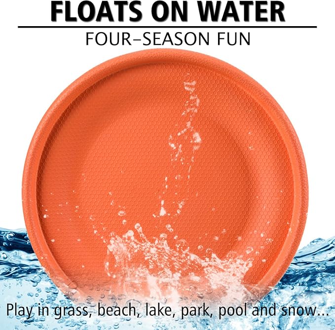 Dog Flying Disc - Durable Rubber Flying Disc Dog Toy - 9.25" Indestructible Rubber Dog Flying Discs Flyer Dog Toys - Puncture Resistant & Bite Resistant Extremely - for Medium Large Dogs-PurrikoPets