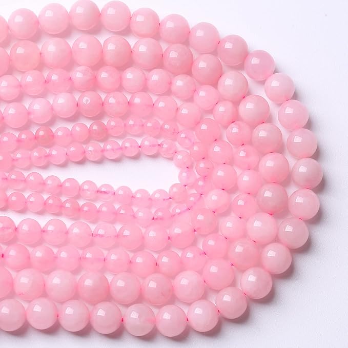 8mm Natural Rose Quartz Beads Pink Energy Crystal Round Loose Beads for Jewelry Making DIY Bracelets 15" 45pcs