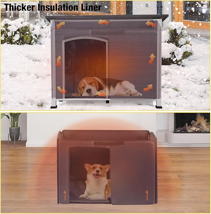 Aivituvin Insulated Dog House for Winter Outdoor Dog Kennel with All-Around Iron Frame- 100% Insulated Guarantee-PurrikoPets