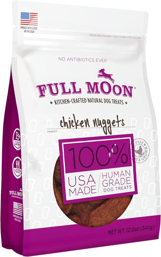 Full Moon Chicken Nuggets Healthy All Natural Dog Treats Human Grade Made in USA 12 oz-PurrikoPets
