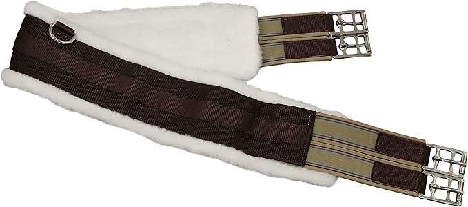 Fleece English Girth with Double Elastic: 30" to 58"-PurrikoPets