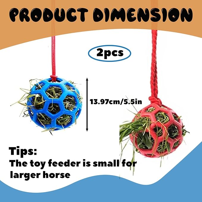 2 Pcs Novelty Hay Ball for Horses to Play with and Relieve Stress, Bright Color Hay Balls for Goats to Avoid Boredom-PurrikoPets