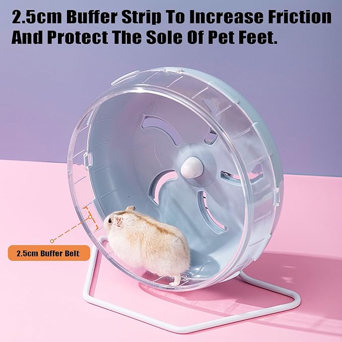 GKYZBB Hamster Wheel, 8.5 inch Silent Hamster Exercise Running Wheel with Stand,Pet Small Animals Exercise Running Toys,Adjustable Quiet Spinner for Guinea Pigs, Sugar Gliders, Gerbils-PurrikoPets