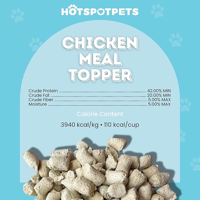 Freeze Dried Raw Chicken Meal Toppers for Dogs - Single Protein,All Natural, Grain-Free- Perfect for Training, Topper or Snack - Made in USA - (Chicken Meal Toppers) 1LB Bag (500+ pcs)-PurrikoPets