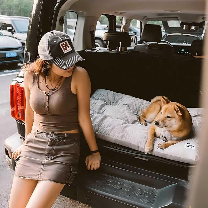 FUNNY FUZZY 24x18 Washable Dog Bed Reversible Crate Mat, 2 in1 Orthopedic Puppy Bed for Small Dogs/Cats, Fluffy Deluxe Kennel Mattress,Sleeping Pad,Charcoal Grey,S-PurrikoPets