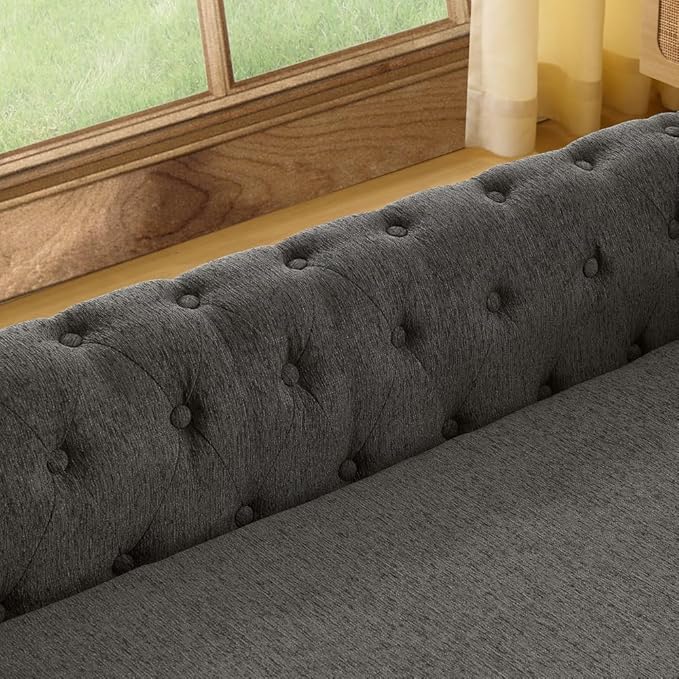 Dog Sofa Couch for Medium to Large Dogs, 55" Memory Foam Pet Sofa Couch with Washable Fabric, Durable Elevated Dog Bed with Legs, Removable Cushion for Medium and Large Dogs, Dark Grey-PurrikoPets