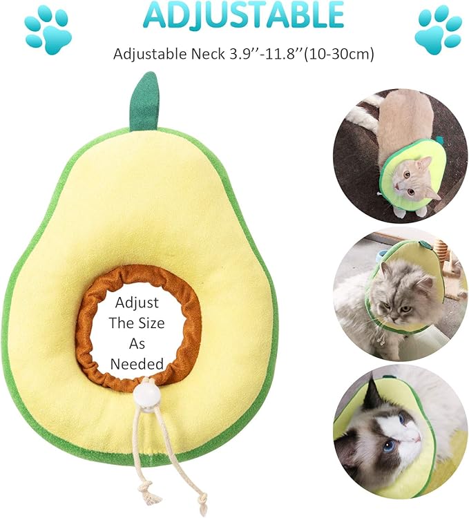 Frienda 2 Pieces Adjustable Cat Cone, Cat Recovery Collar, Kitten Cones After Surgery Pet Neck Strap Elizabethan Donut Toast Neck Cone Collar with Edge for Kitten-PurrikoPets