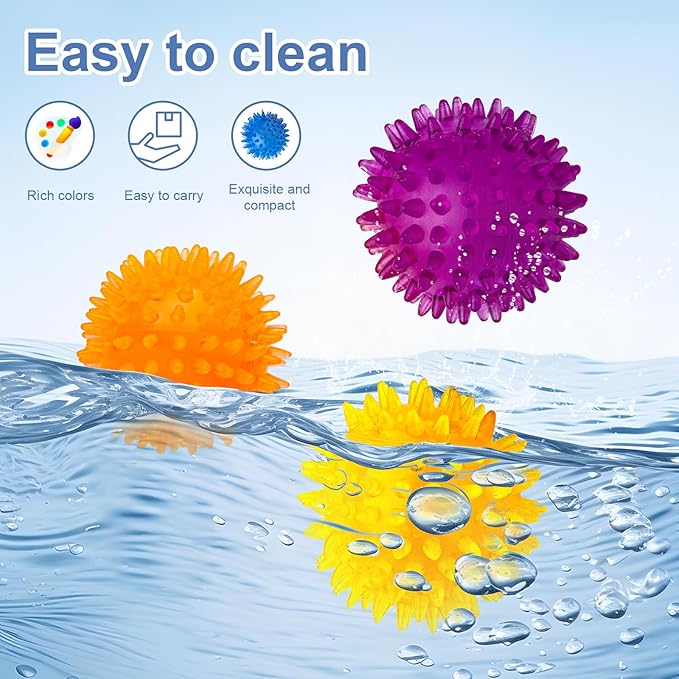 18pcs Fidget Spiky Ball Toys Stress Relief Sensory Toy for Kids Adults Toddlers, Squishy Squeeze Ball for Party Favors, Pinata Fillers, Goodie Bag Stuffers-PurrikoPets