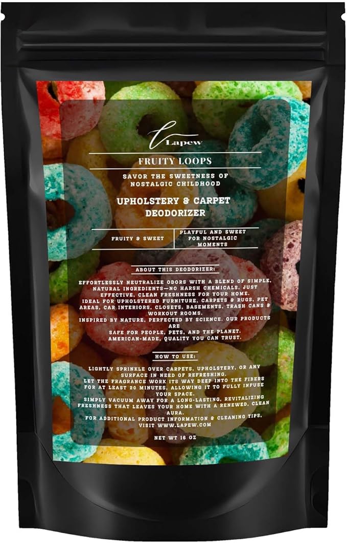 Fruity Loops Carpet Freshener Powder: Powerful Odor Eliminator for Home, Upholstery Deodorizer, Carpet Deodorizer, Pet Urine, Cat Litter Box - Fruity Loops Fragrance.-PurrikoPets