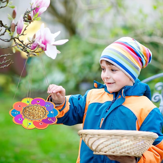 Fennoral 4 Pack Bird Feeder Kits for Kids Make Your Own Bird Feeders Wooden Art and Craft for Girls Boys Ornaments DIY to Paint Bird Feeders Craft for Spring Garden Outdoor Summer Activities Project-PurrikoPets