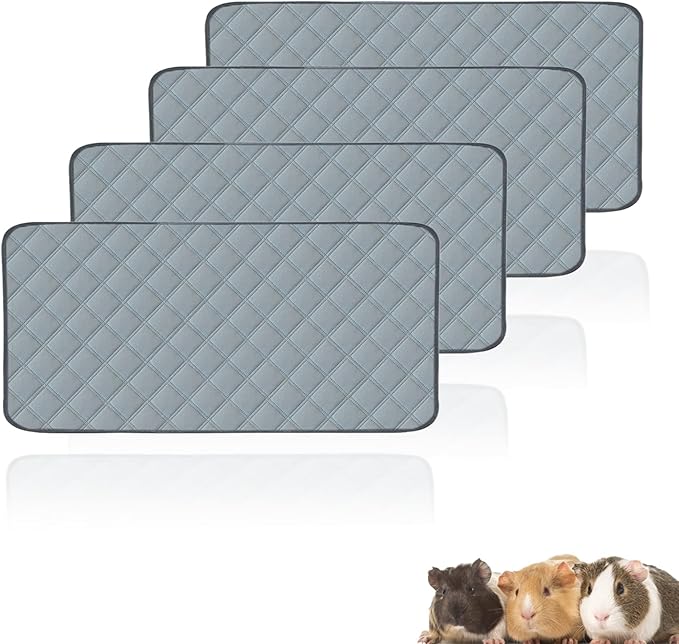 4 Pack Guinea Pig Cage Liners Washable Guinea Pig Bedding Super Absorbent | Waterproof | Non Slip| Reusable Guinea Pig Pee Pads for Small Animals Rabbit Hamster Rat - for Midwest 48" x 24"-PurrikoPets