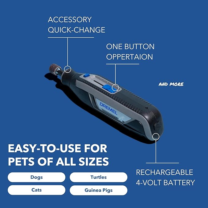Dremel PawControl 7760-PET Dog Nail Grinder and Trimmer - Cordless & Rechargeable Pet Grooming Tool Kit - Safe for Dogs, Cats, and Small Animals (Amazon Exclusive)-PurrikoPets
