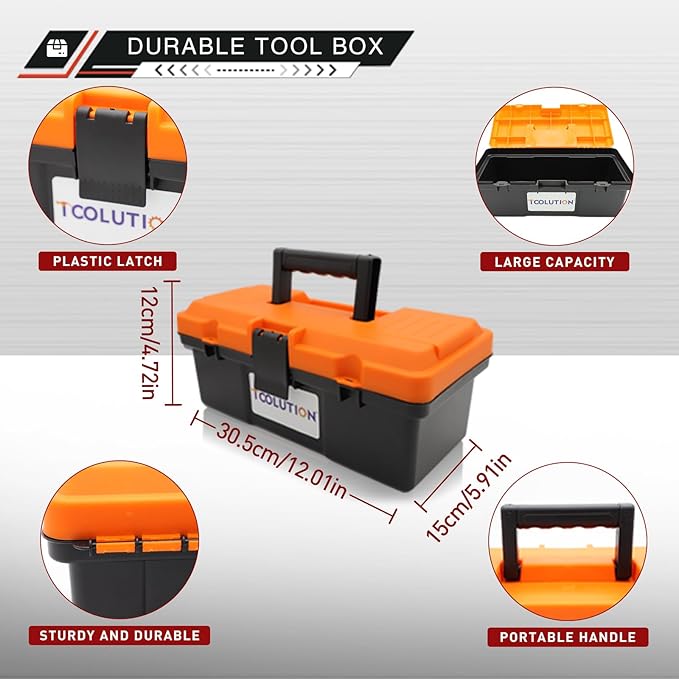 Garden Tool Set with Tool Box 4 Piece Heavy Duty Gardening Tools Kit with Hoe Rake Shovel Fork Non Slip Handle Garden Hand Tools for Digging Weeding Planting-PurrikoPets