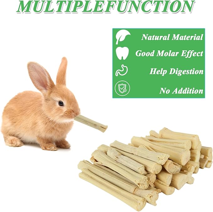 1000g/2.2lb Sweet Bamboo Sticks for Rabbits, Guinea Pig Chew Toys Bunny Toys for Rabbits Indoor, Teething Toy for Small Animals Rabbits, Hamsters, Chinchillas, Guinea Pigs-PurrikoPets