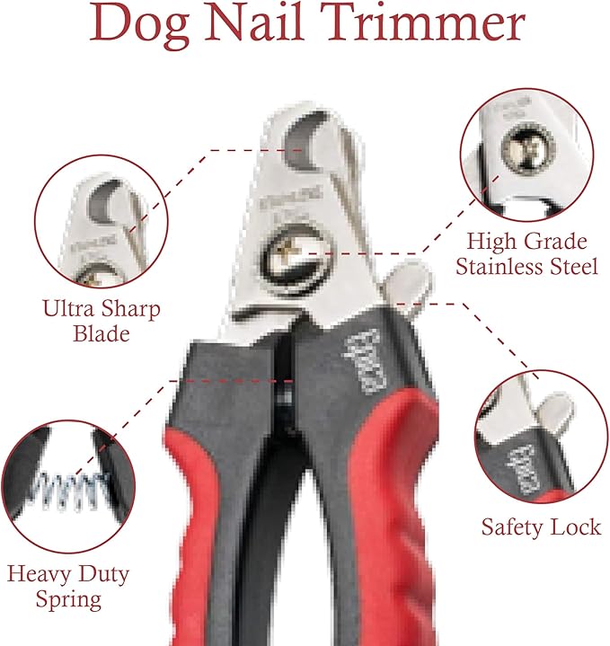 Epica Professional Dog Nail Clipper, Nail Clippers for Large Dog, Easy and Safe Grooming Clippers, Cat Claw Trimmer with Safety Guard (Small/Medium)-PurrikoPets