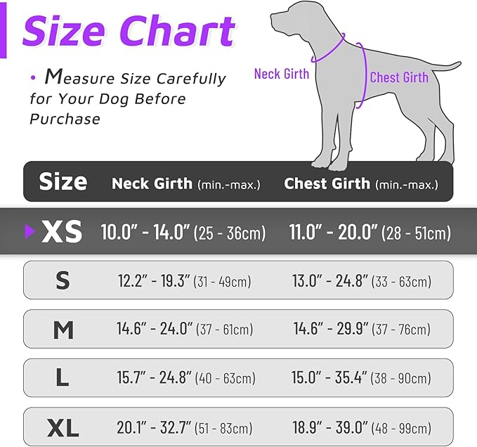 Eagloo Small Dog Harness No Pull, Service Vest with Reflective Strips and Control Handle, Adjustable and Comfortable for Easy Walking, No Choke Pet Harness with 2 Metal Rings, Purple, XS-PurrikoPets