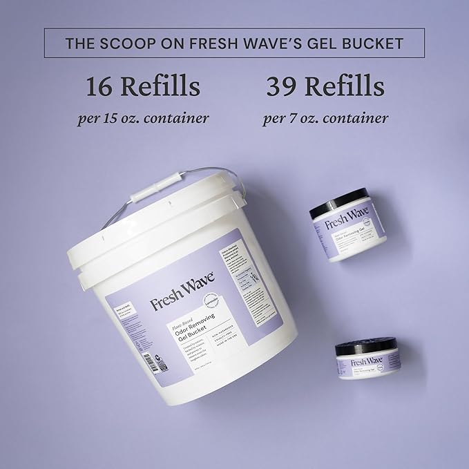 Fresh Wave Odor Removing Gel Bucket, 15.5 lb. (248 oz.) | Lavender Scent Refill | Odor Absorbers for Home | Safer Odor Relief | Natural Plant-Based Odor Eliminator | For Cooking, Trash & Pets-PurrikoPets