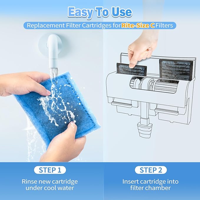 8/16/32 Pack Rite-Size C Filter Cartridges Compatible with MarineLand Penguin PRO Power Filters 275/375 & Original Penguin Power Filters 200/350 - Rite-Size C Replacement Filter Cartridges-PurrikoPets