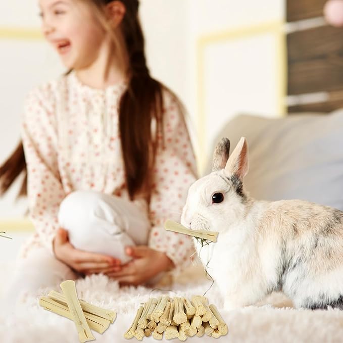 1000g/2.2lb Bamboo Chews for Rabbits, Rabbit Sticks Rabbit Chew Toys Bunny Chew Toys, Molar Treats for Small Animals, Hamsters, Chinchillas, Guinea Pigs, Natural Teeth Grinding Toys-PurrikoPets