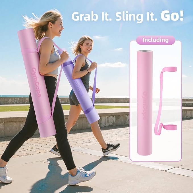 Extra Large Yoga Mat - 72"x35", 72"x48", 78"x57" - Wide TPE Exercise Mat for Home, Stretching, Couples & Family Workouts - 6-12mm Thick, Non-Slip & Waterproof - with Carry Bag and Straps-PurrikoPets