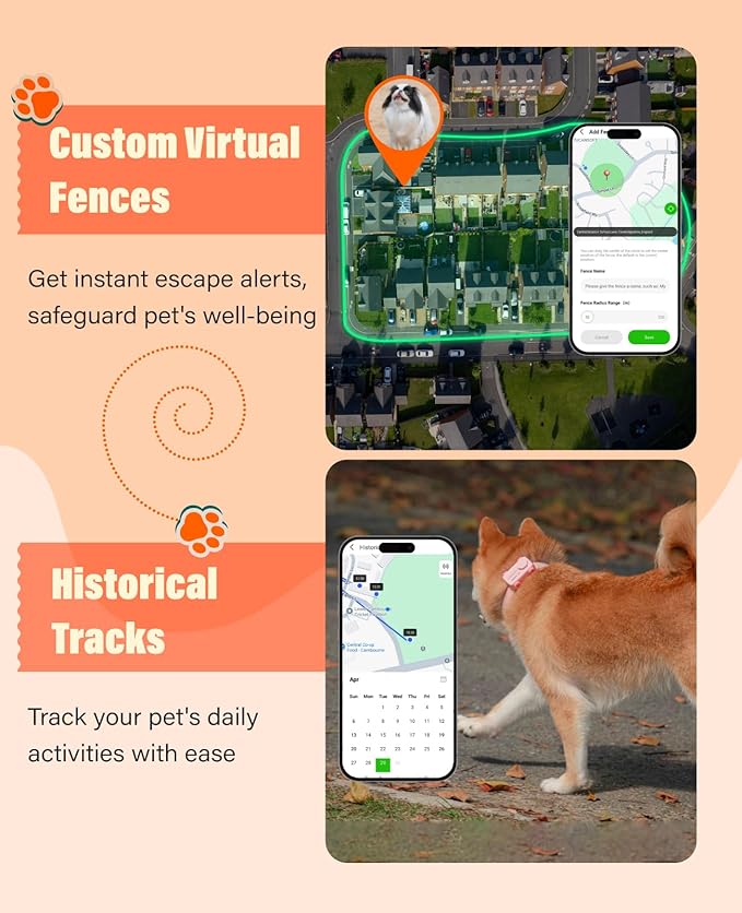 GlocalMe PetPhone for Dog and Cat, Support Play Music and Two-Way Call, Pet Community and AI Health Alerts, Real Time Tracking and Virtual Fence, Unlimited Range Pet GPS Tracker (Green)-PurrikoPets