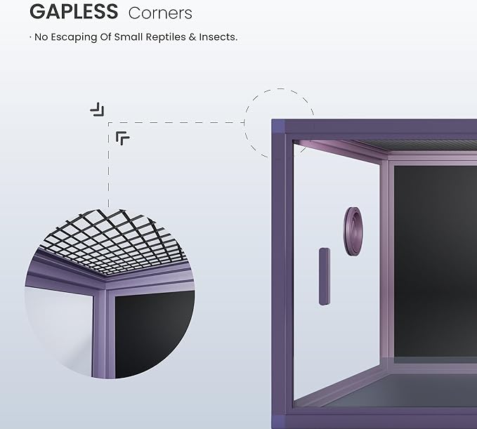 85 Gallon Reptile Tank, Front Opening Snake Tank for Easy Maintenance, Reptile Enclosure with Top Screen Ventilation 48''x24''x18''-PurrikoPets