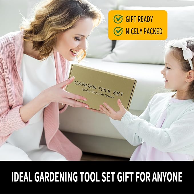 20-Piece Gardening Tools with Fashion and Durable Storage Bag - Heavy Duty Garden Tools Stainless Steel Rust-Proof Ergonomic Garden Tool Set - Ideal Gifts for Women and Men - Portable Gardening Kit-PurrikoPets