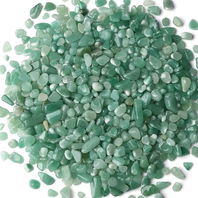 1lb Green Aventurine Aquarium Gravel Rocks Natural Tumbled Healing Crystal Chips Bulk Gemstones Crushed Stones for Fountain Vase Filler Planters Decorative Fish Tank Potted Reiki Energy Balancing-PurrikoPets