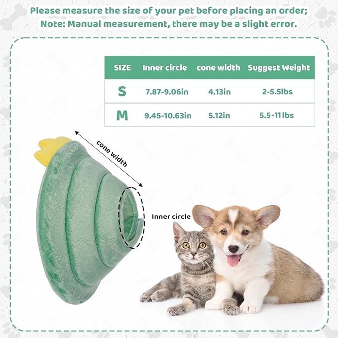 FRIUSATE Cat Cone Collar Soft, Cute Cat Recovery Collar Soft Adjustable Cat Cones to Stop Licking Comfortable Breathable Lightweight Neck Cone for Cats Kittens Pet After Surgery-PurrikoPets