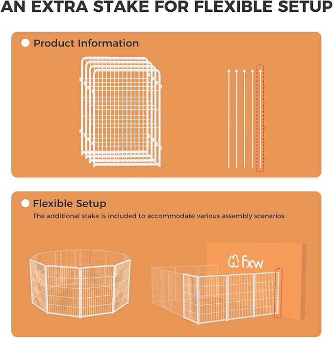 FXW Homeplus Unleashed Indoor Dog Playpen - Stress-Free and Safe Play, Heavy Duty 40 Inch 4 Wire Panels Dog Pen for Medium and Large Dogs, White│Patented-PurrikoPets