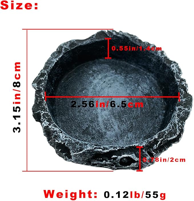 2 Pack Reptile Feeding Dish Corner Bowl, Reptile Water Dish Food Bowl Feeding Terrarium Bowls for Bearded Dragon Lizard Frog Gecko Tortoise Hermit Crab-PurrikoPets