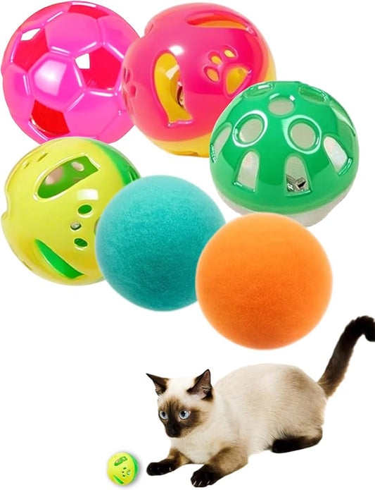6-Pack Cat Toys for Cats and Kittens, Silly Leap (1.5'', Economy Cat Toy Set)-PurrikoPets