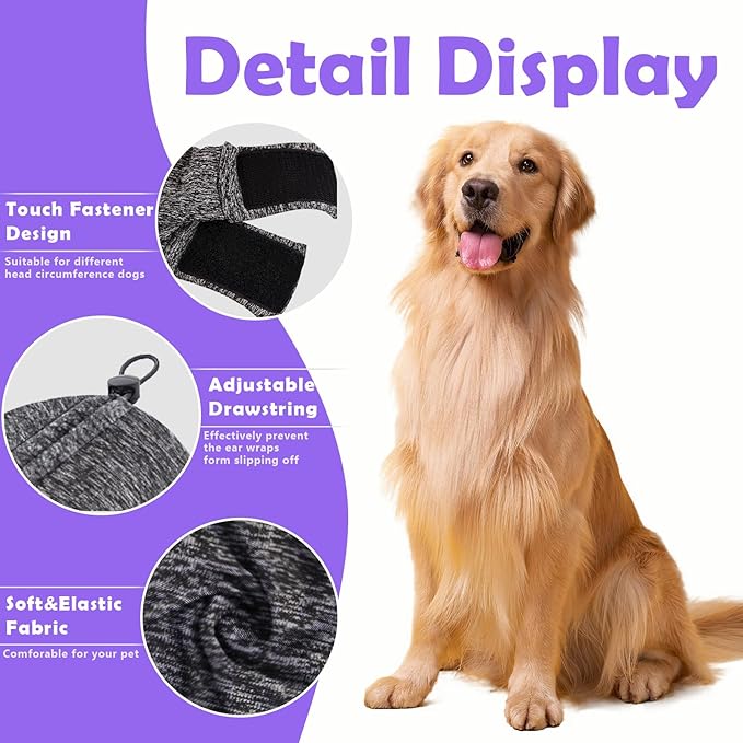 Dog Noise Cancelling Ear Muffs No Flap Ear Wraps for Dogs-PurrikoPets