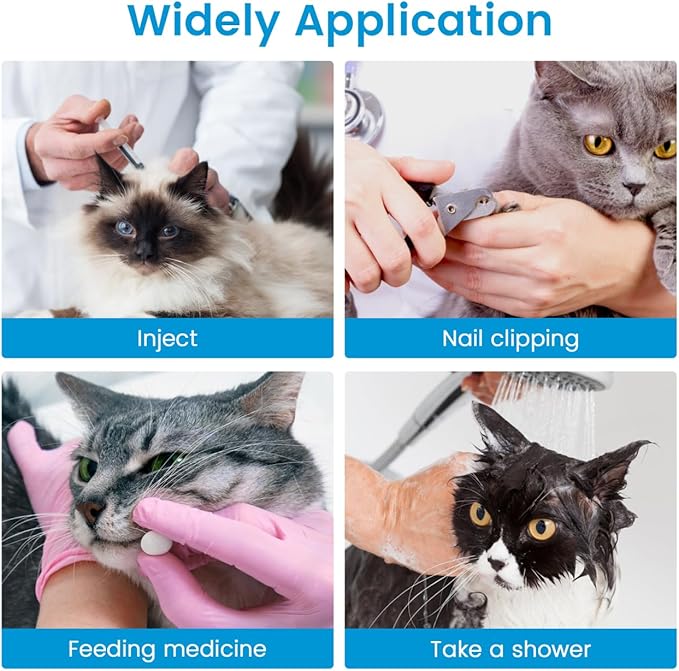 4Pcs Cat Nail Caps, Cats Booties Mittens Paw Covers Caps Shoes for Bathing Shaving Checking Nail Cutting, Pet Grooming Socks AntiScratch Adjustable Pet Claw Protector Foot Sleeves, Grey M-PurrikoPets