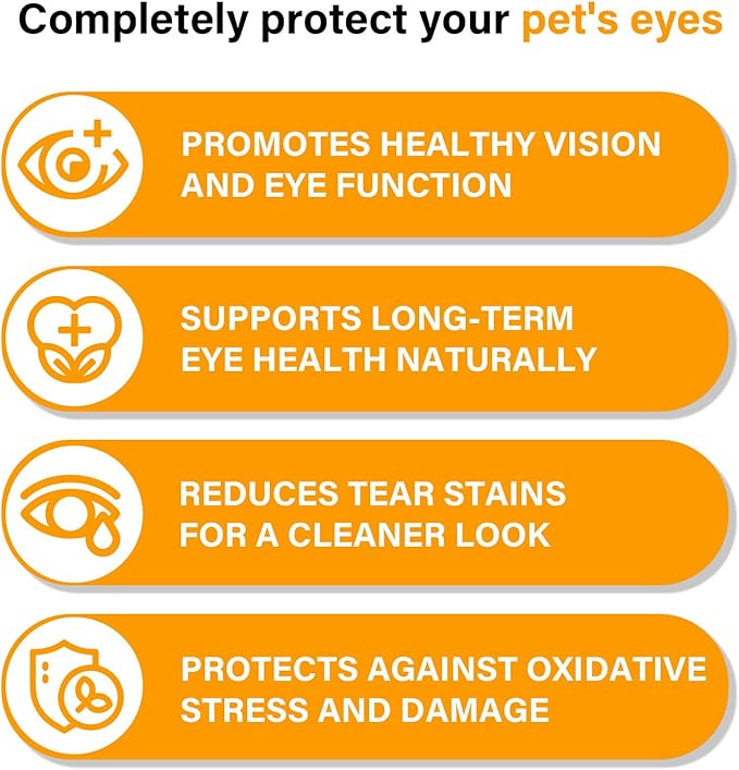 Eye Supplements for Dogs - Vision Support Soft Chews with Lutein, DHA & Vitamin C | 120ct Salmon Flavor Tear Stain Chews | Cataract & Dry Eye Relief Supplement (120 Ct, Salmon)-PurrikoPets