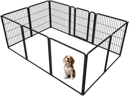 FXW Homeplus Unleashed Indoor Dog Playpen - Stress-Free and Safe Play, Heavy Duty 32 Inch 5 Acrylic Panels + 5 Wire Panels Dog Pen for Small and Medium Dogs, Black│Patented-PurrikoPets