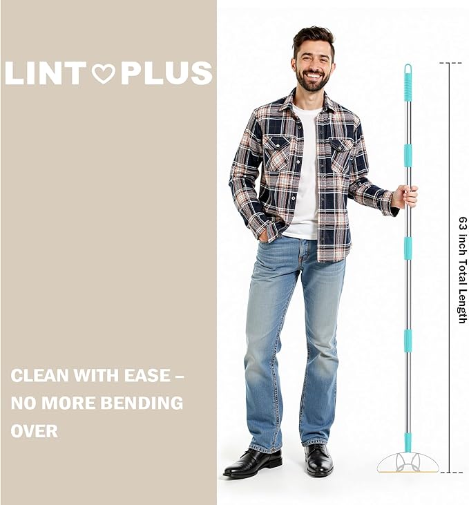 63“Ultra Long Carpet Rake by LINTPLUS-Heavy Duty Carpet Scraper & Pet Hair Remover for Deep Cleaning, Efficient Dog Hair Remover for Carpets,Rugs,Furniture-Durable Carpet Rake for Home Use-PurrikoPets